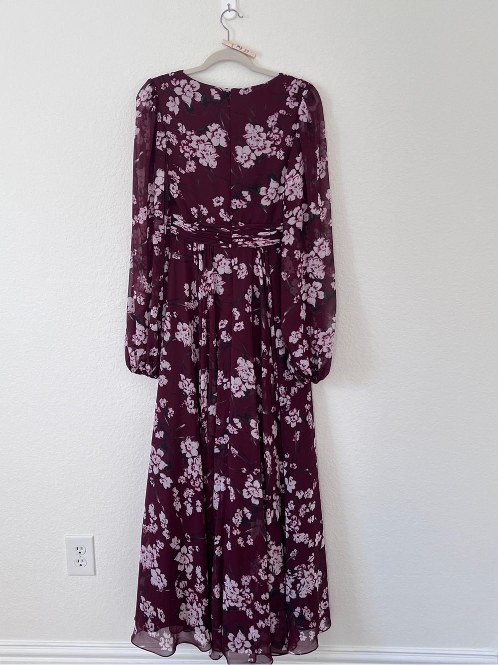Mac Duggal Wine and Pink Floral Maxi Dress size 4 - Picture 7 of 13